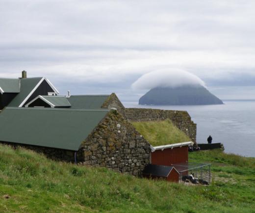 The uninhabited island of Lítla Dímun, the smallest of Denmark's Faroe Islands, is nearly always topped by a lenticular cloud.