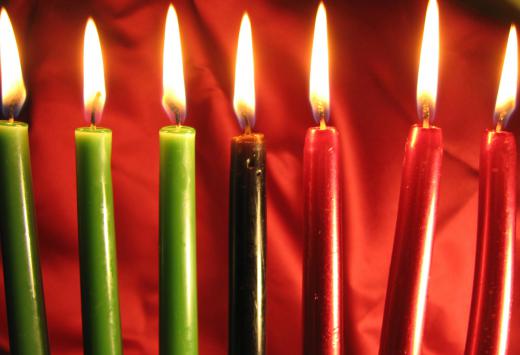 Candles are lit during the seven days of Kwanzaa.