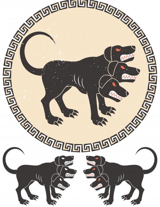 Cerberus, guardian of the underworld, is often depicted with three heads.