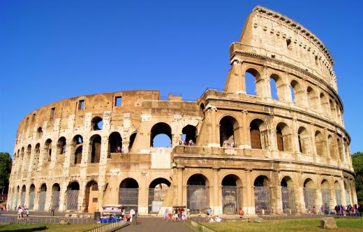 The Coliseum is one of the most popular tourist destinations in Rome, Italy.