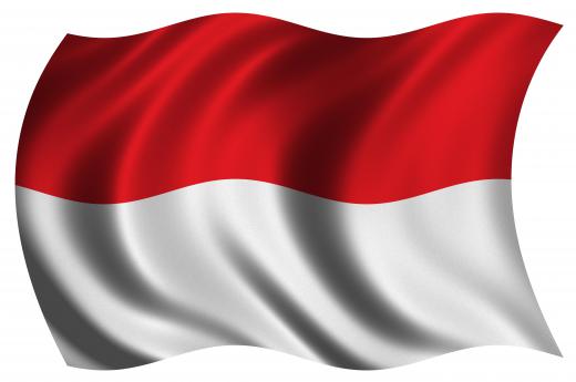 The flag of Indonesia, where Krakatoa is.