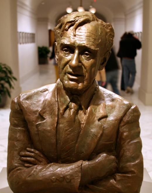 Sculpture of Elie Wiesel, a Holocaust survivor.