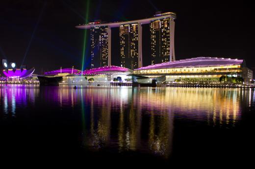 Singapore's harbor is a major hub within ASEAN's trade network.